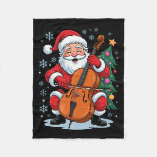 Funny Santa Christmas Design Cello Holiday Xmas Pa Fleece Blanket