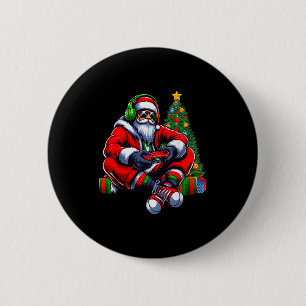 Funny Santa Christmas Gamer Controller Xmas Gaming 2 Inch Round Button