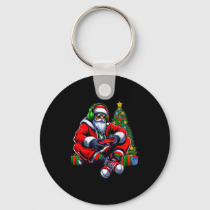 Funny Santa Christmas Gamer Controller Xmas Gaming Keychain