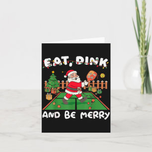 Funny Santa Ckleball Christmas Eat Dink And Be Mer Card