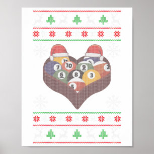 Funny Santa Claus Ball Pool Player Ugly Christmas Poster
