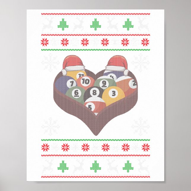 Funny Santa Claus Ball Pool Player Ugly Christmas  Poster (Front)