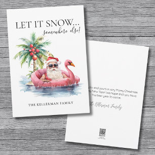 Funny Santa Claus Beach Christmas Holiday Card