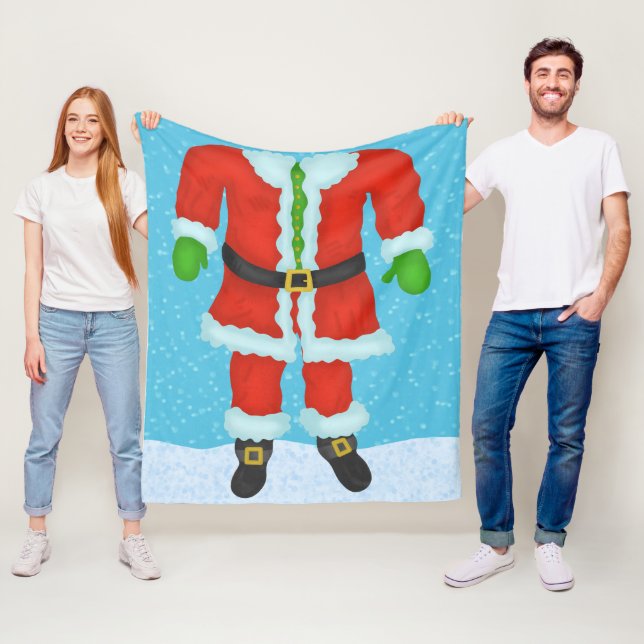 Funny Santa Claus Body Novelty Christmas Holiday Fleece Blanket (In Situ)