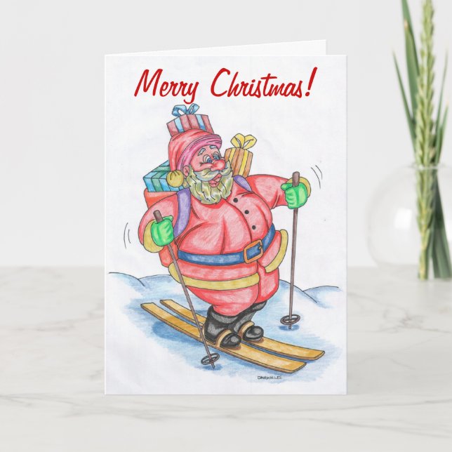 Funny Santa Claus Carte de Noël (Devant)
