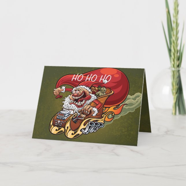 Funny Santa Claus Carte de Noël Red Hot Père Noël (Devant)
