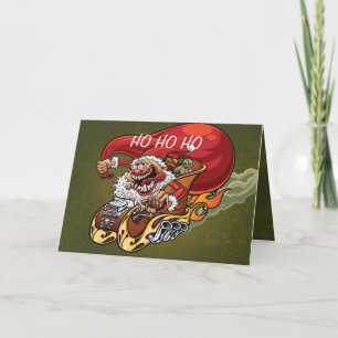 Funny Santa Claus Christmas Card Red Hot Santa
