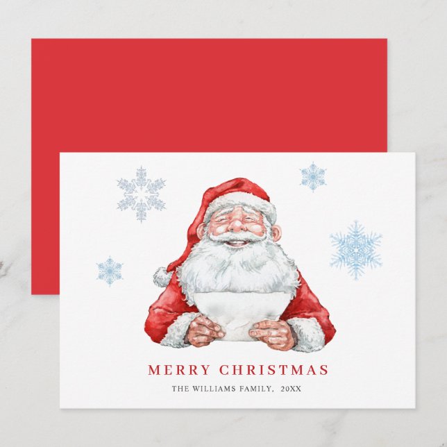 Funny Santa Claus Christmas Greeting Holiday Card (Front/Back)