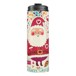 Funny Santa Claus Christmas Illustration Thermal Tumbler