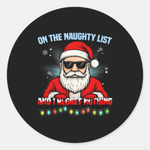 Funny Santa Claus Christmas Xmas For Men Women Boy Classic Round Sticker