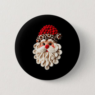 Funny Santa Claus Crochet Pajamas Holiday Xmas Chr 2 Inch Round Button