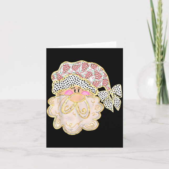 Funny Santa Claus Crochet Xmas Pajamas Holiday Chr Card (Front)