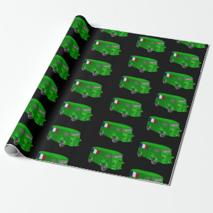 Funny Santa Claus Drives A Citroen Type H Van Tube Wrapping Paper