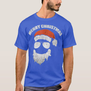 Funny Santa Claus face Sunglasses with Hat Beard C T-Shirt