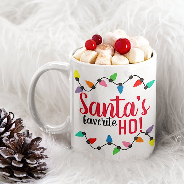 Funny Santa Claus Helper Xmas String Lights Coffee Mug (Creator Uploaded)