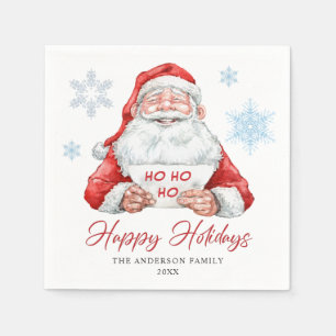 Funny Santa Claus Ho Ho Ho Holiday Christmas Party Napkin