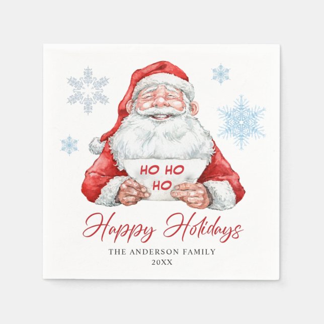 Funny Santa Claus Ho Ho Ho Holiday Christmas Party Napkin (Front)