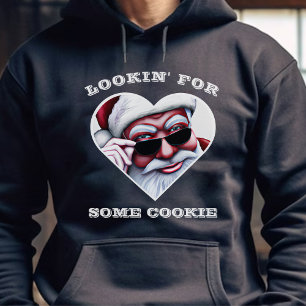 Funny Santa Claus Looking for Cookie Christmas Hoodie