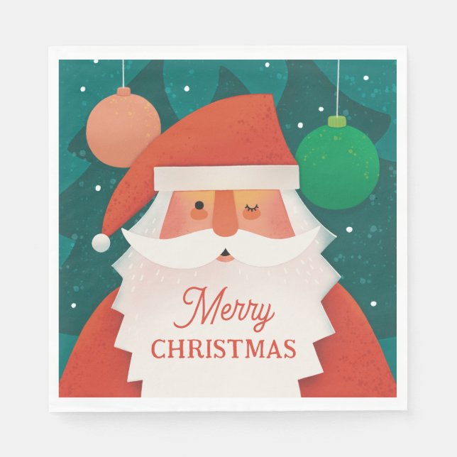 Funny Santa Claus | Merry Christmas Holiday Party Napkin (Front)