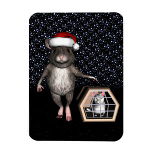 Funny Santa Claus Mouse Magnet