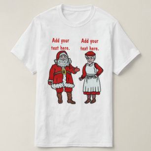 Funny Santa Claus & Mrs Christmas Personalized T-Shirt
