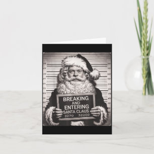 Funny Santa Claus Mugshot Christmas – Santa Xmas  Card