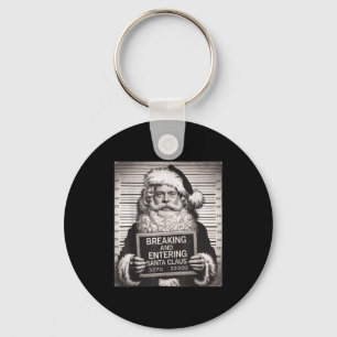Funny Santa Claus Mugshot Christmas – Santa Xmas Keychain