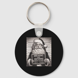 Funny Santa Claus Mugshot Christmas – Santa Xmas  Keychain