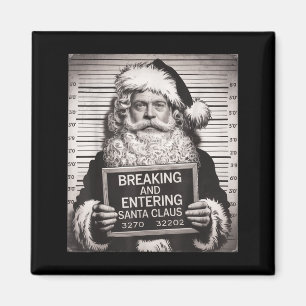 Funny Santa Claus Mugshot Christmas – Santa Xmas Magnet