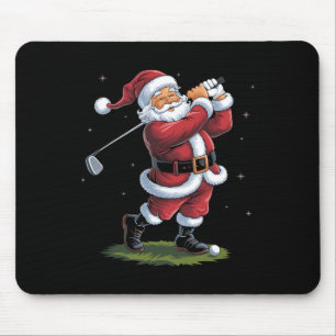 Funny Santa Claus Playing Golf Christmas Lights Xm Mouse Pad