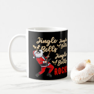 Funny Santa Claus Playing Guitar Coffee Mug