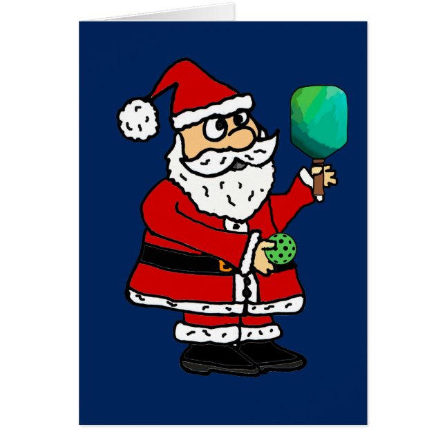 Funny Santa Claus Playing Pickleball Christmas (Front)