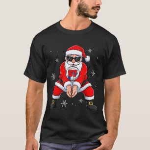 Funny Santa Claus Playing Volleyball Six Seven Chr T-Shirt
