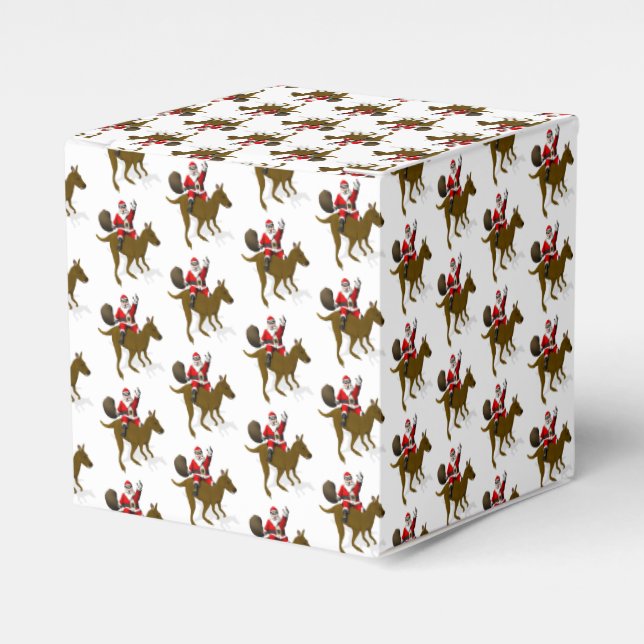 Funny Santa Claus Riding A Kangaroo Favor Box (Front Side)