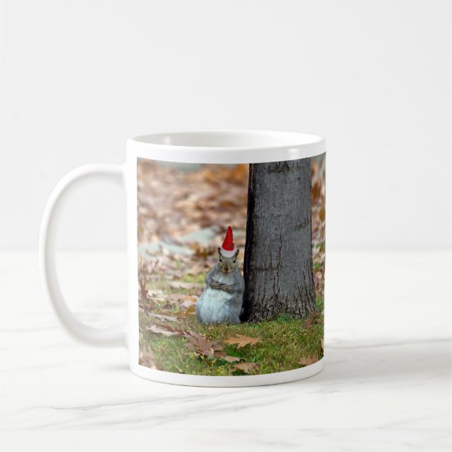 Funny Santa Claus Squirrel Coffee Mug (Left)