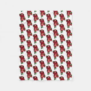 Funny Santa Claus Strawberry Farmer Fleece Blanket
