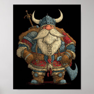 Funny Santa Claus Viking Costume For Boys And Girl Poster