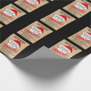 Funny Santa Claus Wanted Poster Wrapping Paper