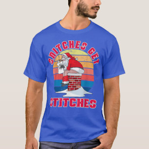 Funny Santa Claus Xmas Family Pyjamas Snitches Get T-Shirt