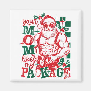 Funny Santa Claus Your Mom Like My Package Christm Magnet
