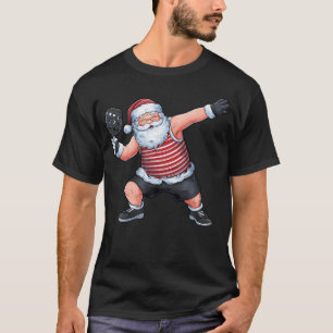 Funny Santa Clause Playing Pickleball Christmas Fa T-Shirt
