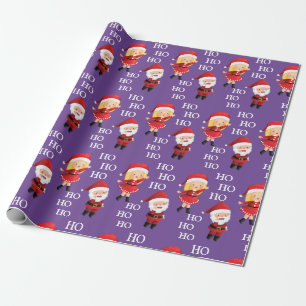 Funny Santa Couples Xmas Christmas HO HO HO Wrapping Paper