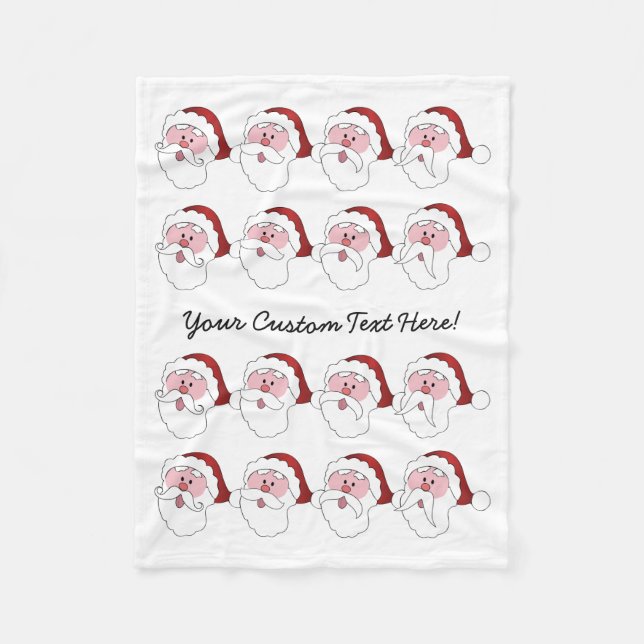 Funny Santa custom fleece blanket (Front)