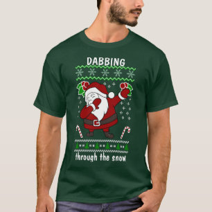 Funny Santa Dabbing Through The Snow Christmas T-Shirt
