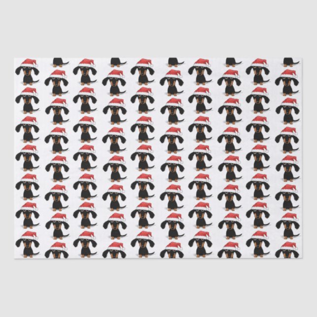 Funny Santa Dachshunds Cute Wiener Dog Christmas Tissue Paper (Front)