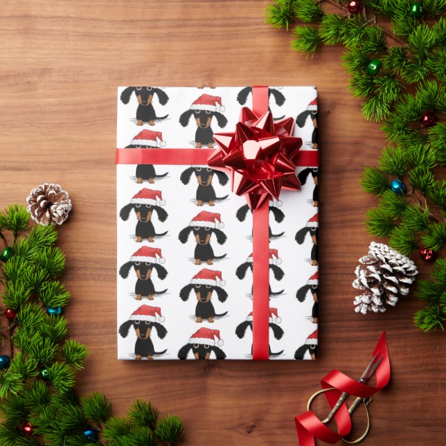 Funny Santa Dachshunds Cute Wiener Dog Christmas Wrapping Paper (Holiday Gift)