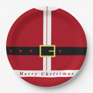 Funny Santa Design Christmas Paper Plates
