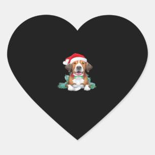 Funny santa dog Oversized T-Shirt Heart Sticker