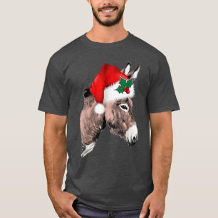 Funny Santa Donkey Christmas Xmas Holiday T-Shirt
