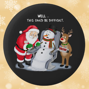 Funny Santa Drawing Blood Phlebotomist 2 Inch Round Button